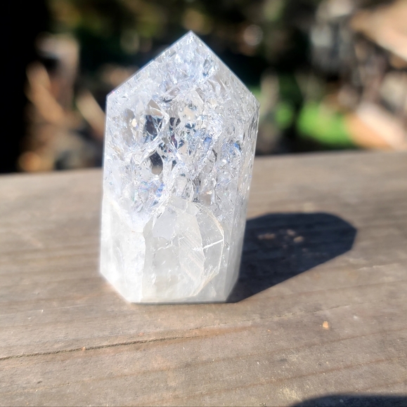 Clear lightening quartz crystal mini tower "2 tall P1 - Picture 3 of 7